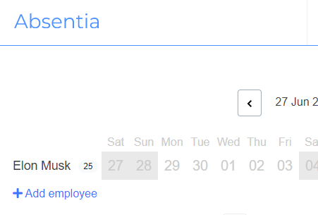 Add employee link from the department calendar