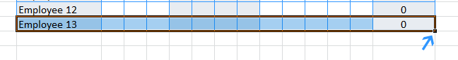 Excel fill handle