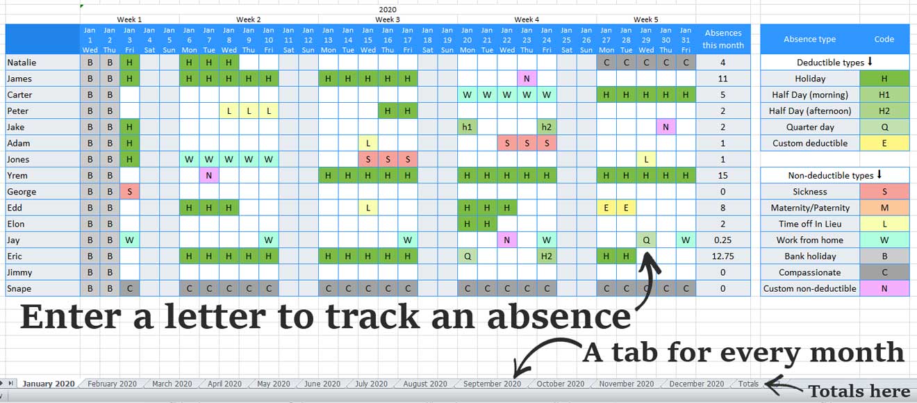 2024 Annual Leave Calendar Excel Template Free Holiday 2024 Calendar